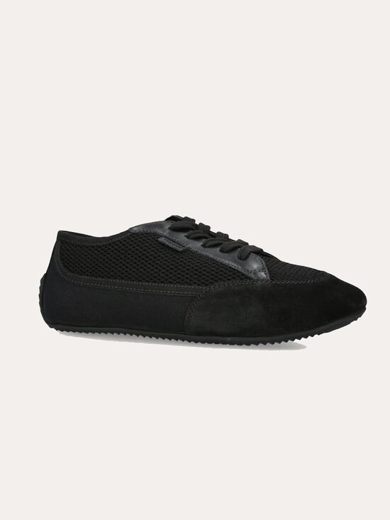 The Row Shoes - The Row - Bonnie Low Top Lace Up Sneakers - Black